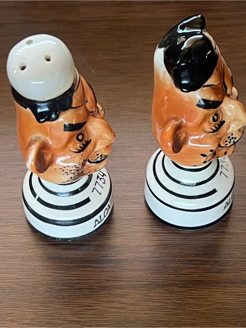 Vintage 1950s Alcatraz Prisoner Salt and Pepper Shakers - Made in Japan